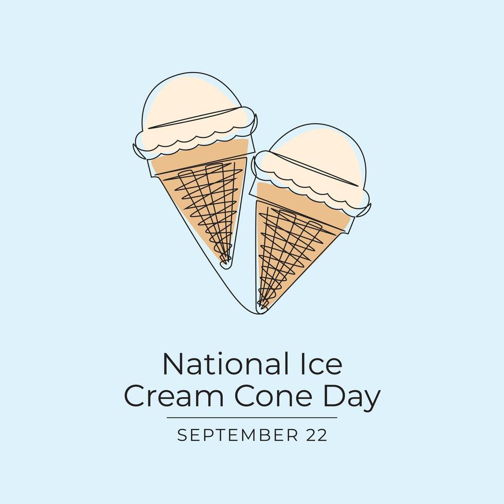 National Ice Cream Cone Day design template good for celebration usage. Ice Cream Cone Day design. Continuous line drawing. eps 10. vector