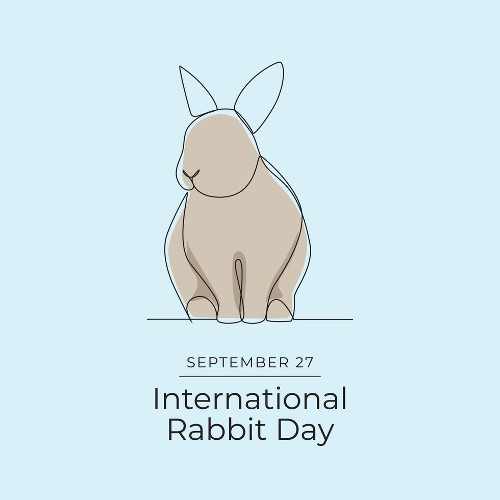 International Rabbit Day design template good for celebration for usage. Rabbit design. Continuous line. eps 10. vector
