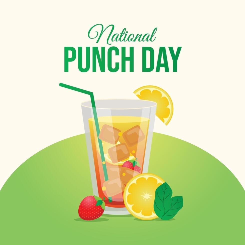 National Punch Day. Flat art design. Punch drink design. Good for celebration template usage. eps 10. vector