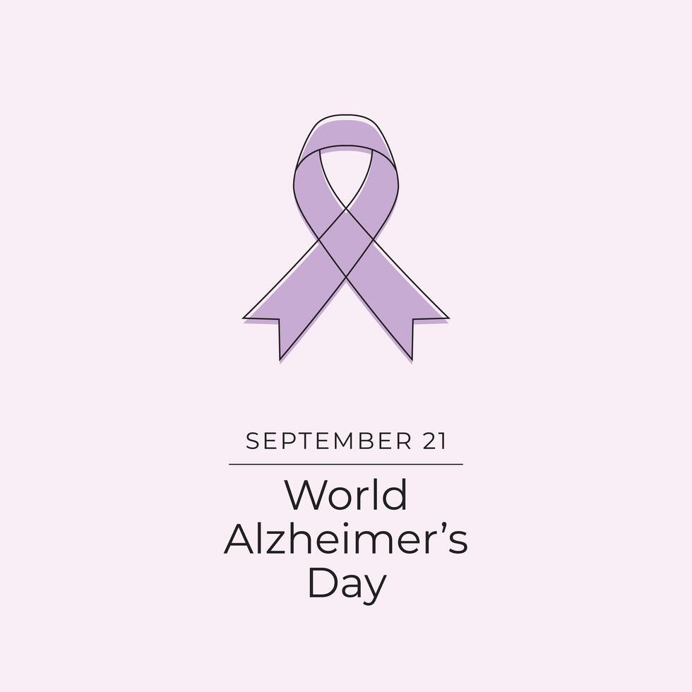 World Alzheimers Day design template good for celebration usage. Alzheimer day design. Continuous line drawing. eps 10. vector