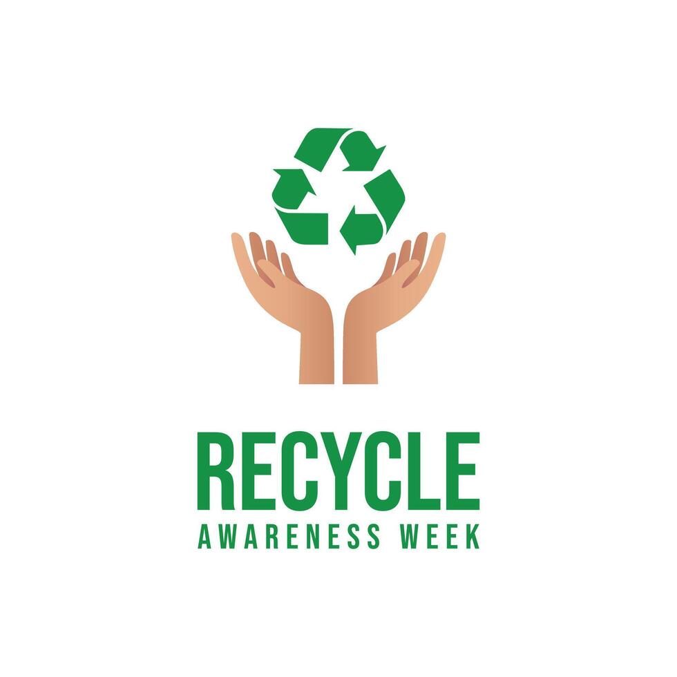 Recycle Awareness Week. Flat art design. Environment design. Good for celebration template usage. eps 10. vector