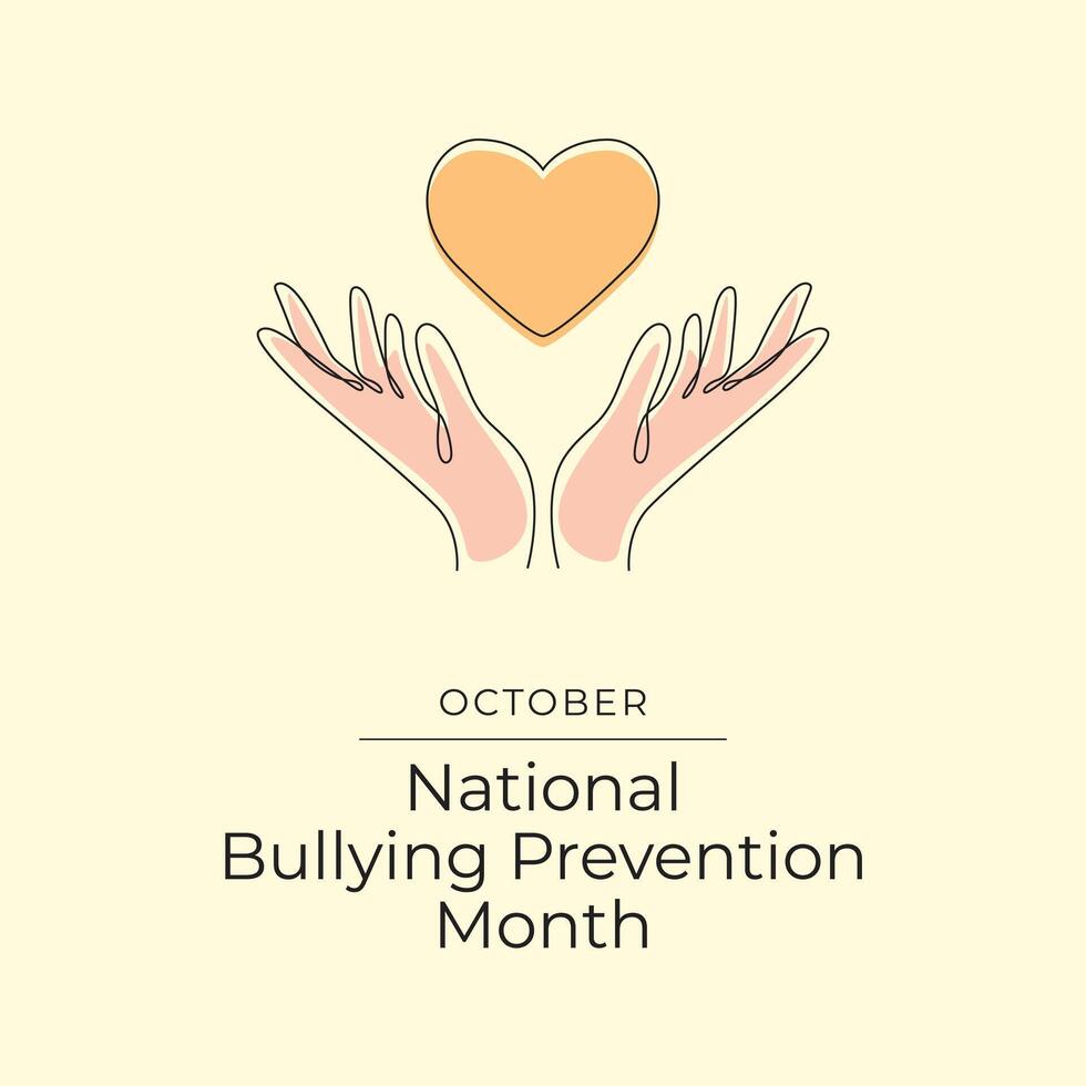 National Bullying Prevention Month design template good for celebration usage. Bullying Prevention design. Continuous line drawing. eps 10. vector