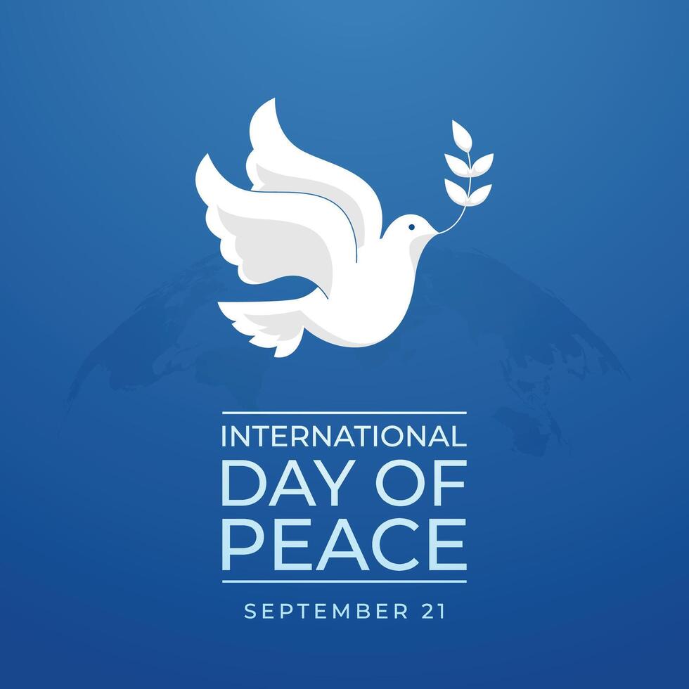 International Day of Peace. Flat art design. World peace template design. Good for celebration template usage. eps 10. vector