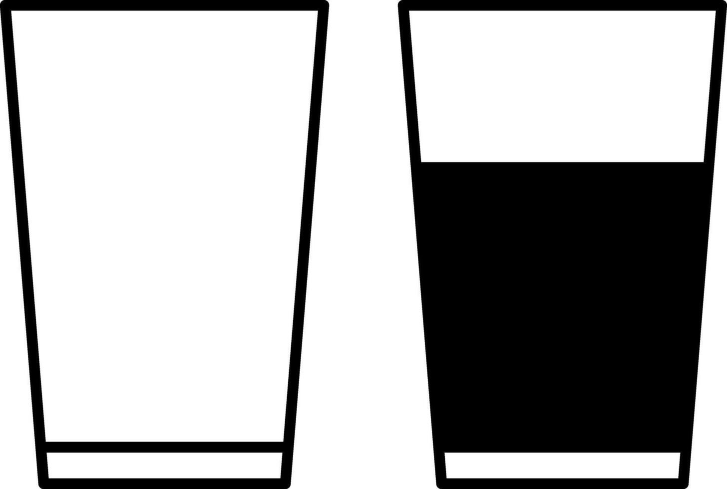 Drink glasses line icon. Wineglass icon set. Champagne glass. vector