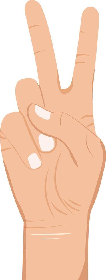Hand gesture V sign for victory or peace illustration vector