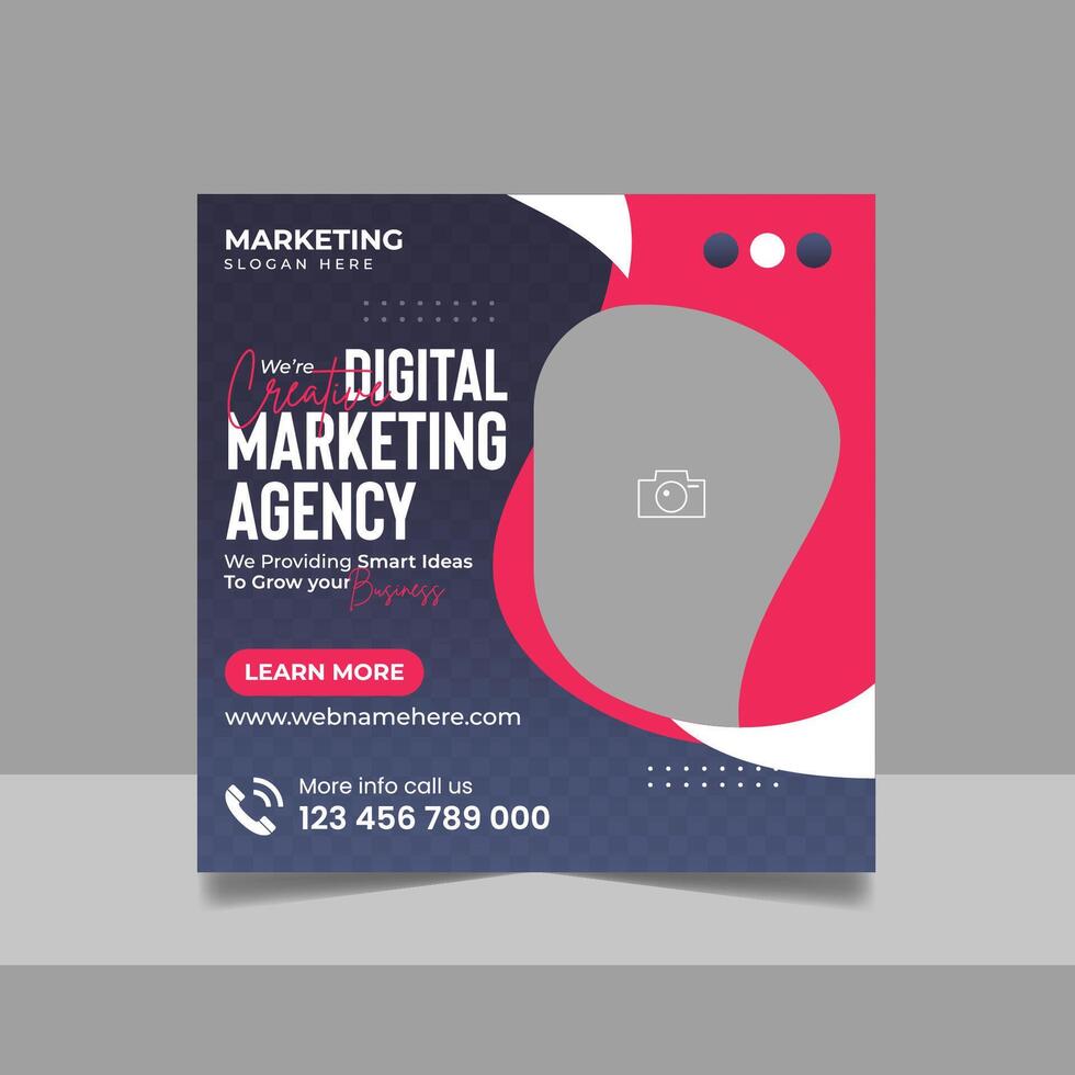 Digital Marketing Social Media Post Template, Online Live Webinar, Business Conference, Guest Speaker Web Banner Square Flyer Design. vector