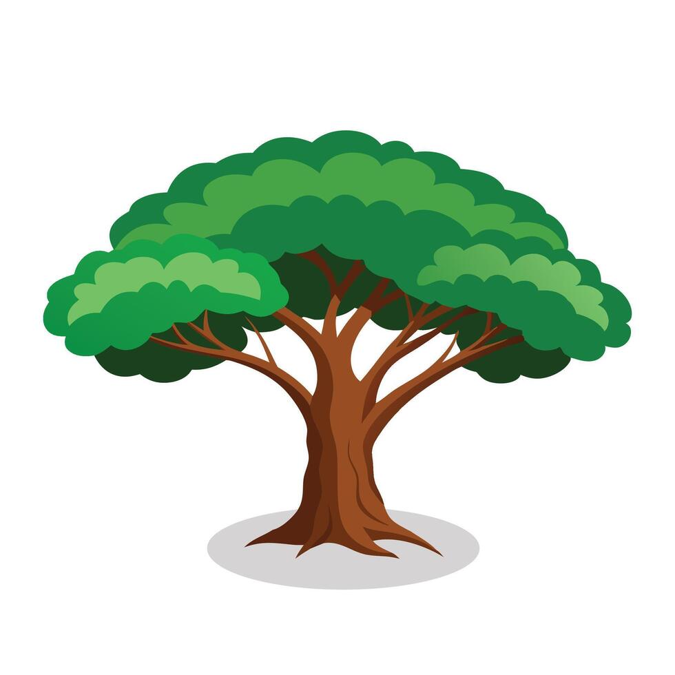 Khejri Tree flat illustration on white background vector