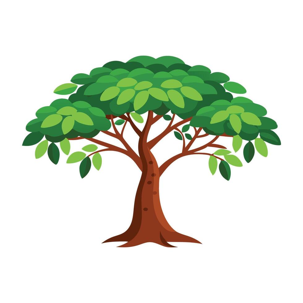 Tamarind Tree flat illustration on white background vector