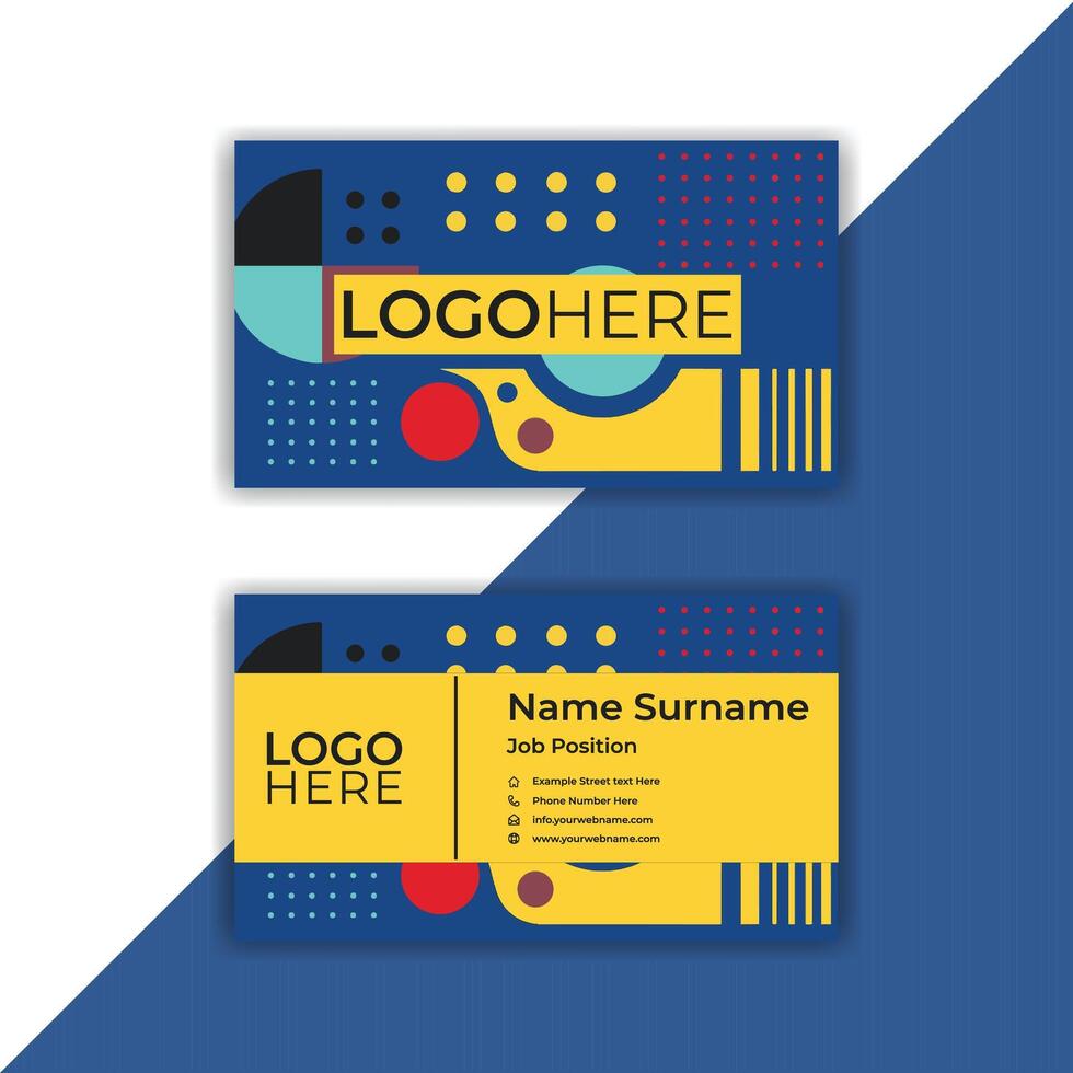Print Creative flat business card template design. vector