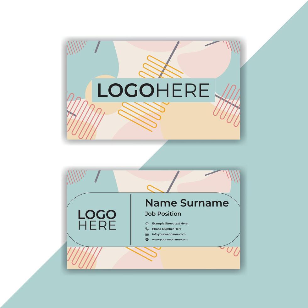 Print Creative flat business card template design. vector