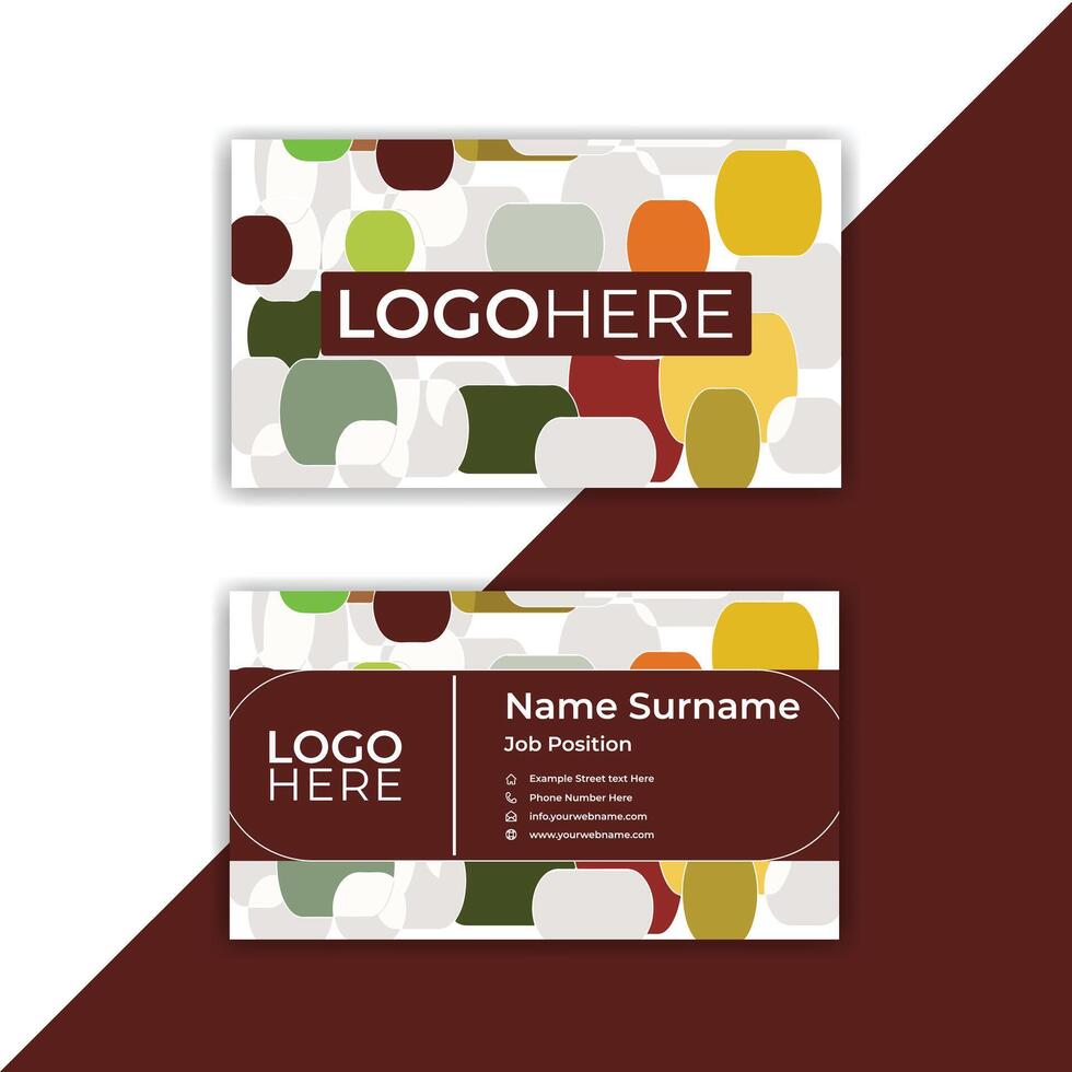 Print Creative flat business card template design. vector