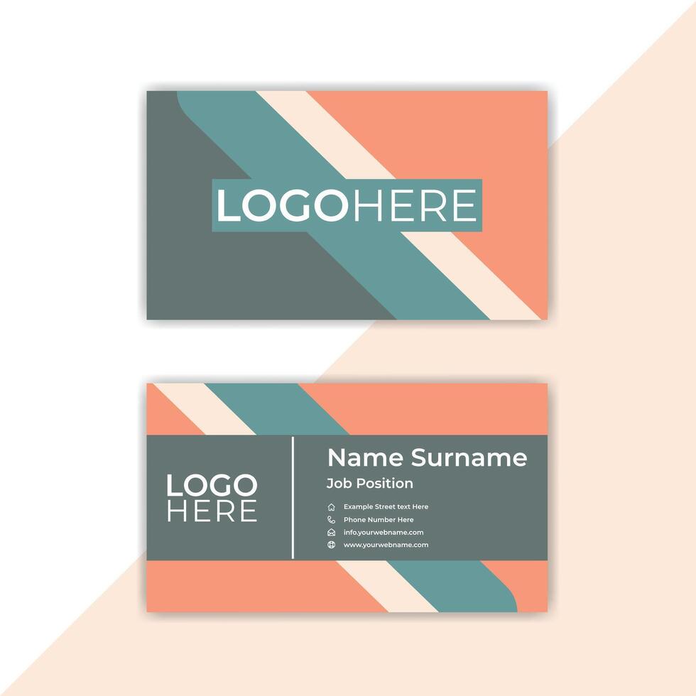 Print Creative flat business card template design. vector