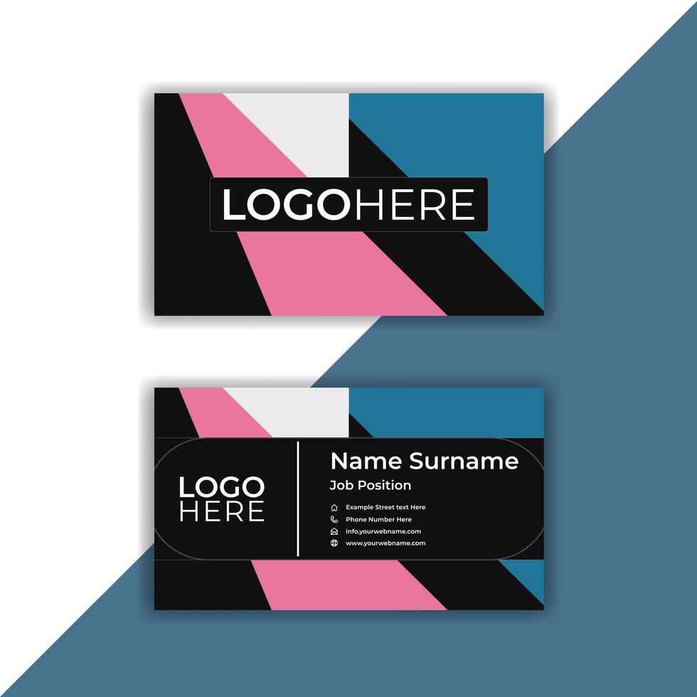 Print Creative flat business card template design. vector