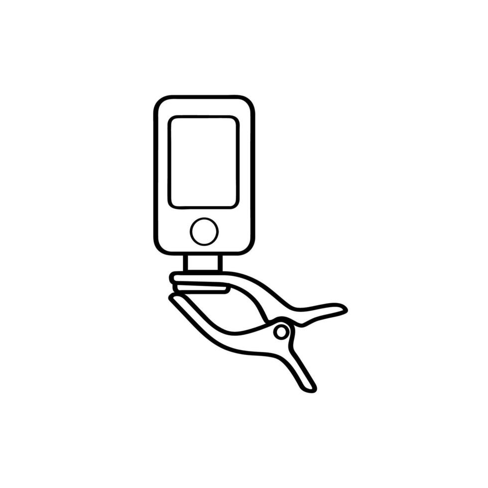 Tuner icon guitar, ukulele, violin and other musical instruments. Outline icon. vector
