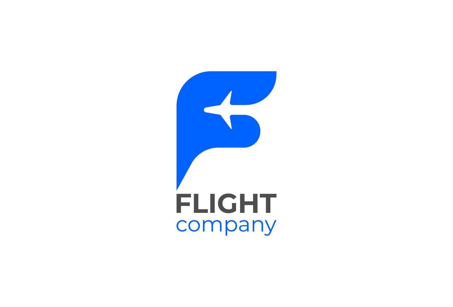 Initial F logo, letter F with plane and wing combination, usable for aviation business and company logos vector