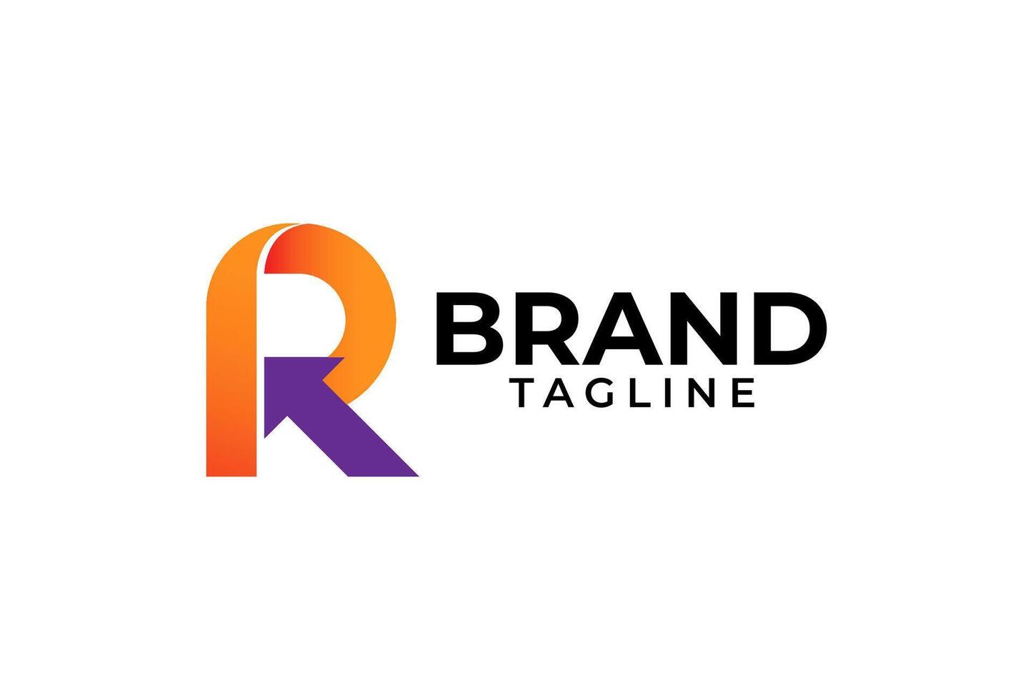 Letter R Arrow Logo Design inspiration illustration vector