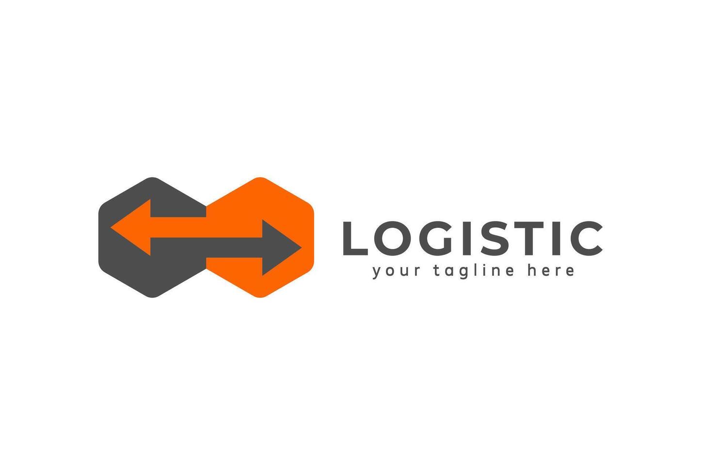 Two arrow logo with hexagonal combination, can be used for logistics, finance and business logos vector