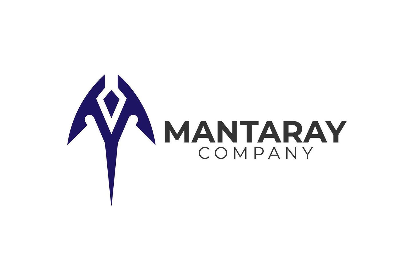 Abstract Initial M Manta Ray Logo design inspiration vector