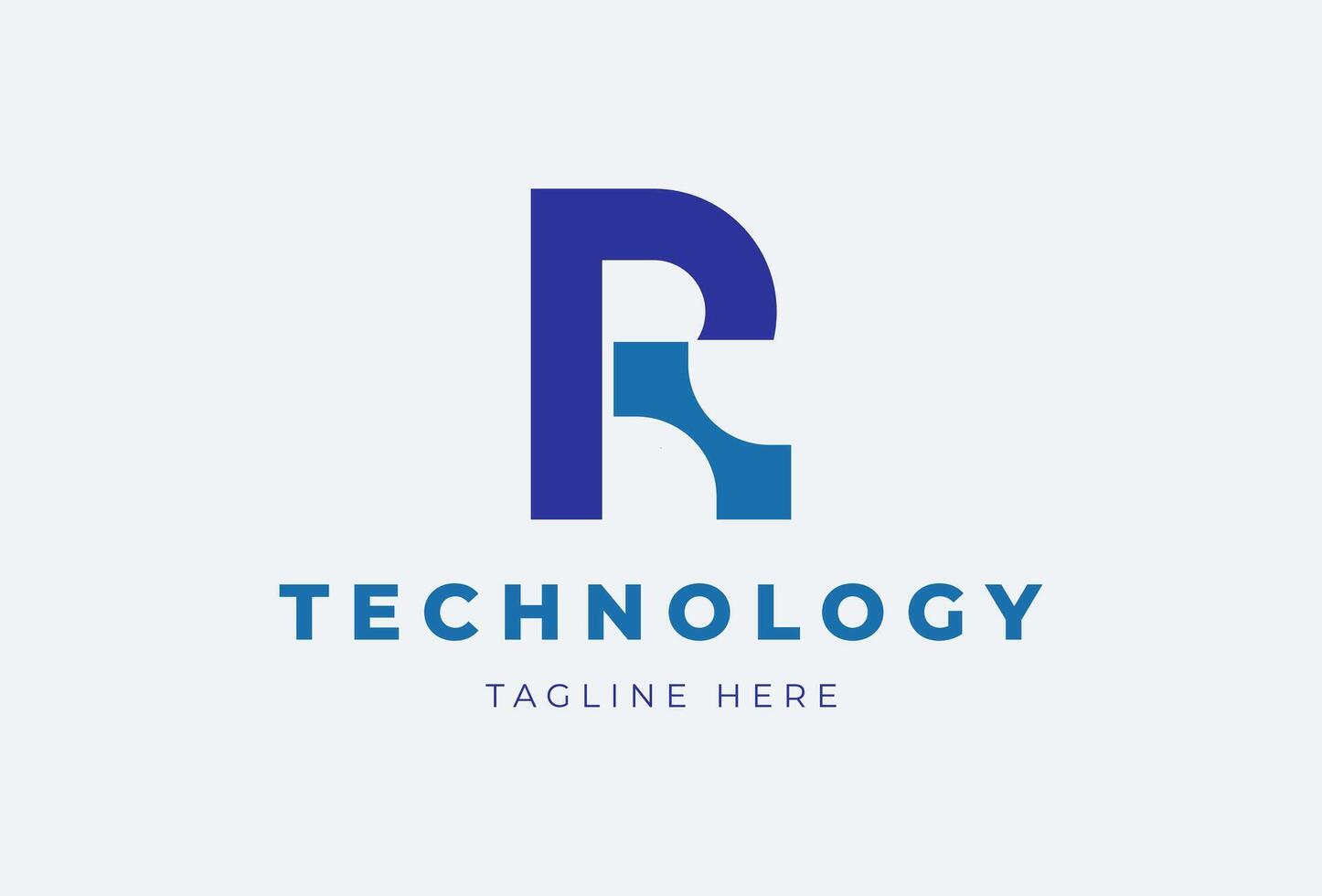 letter R technology logo design inspiration, usable for brand and company logos vector