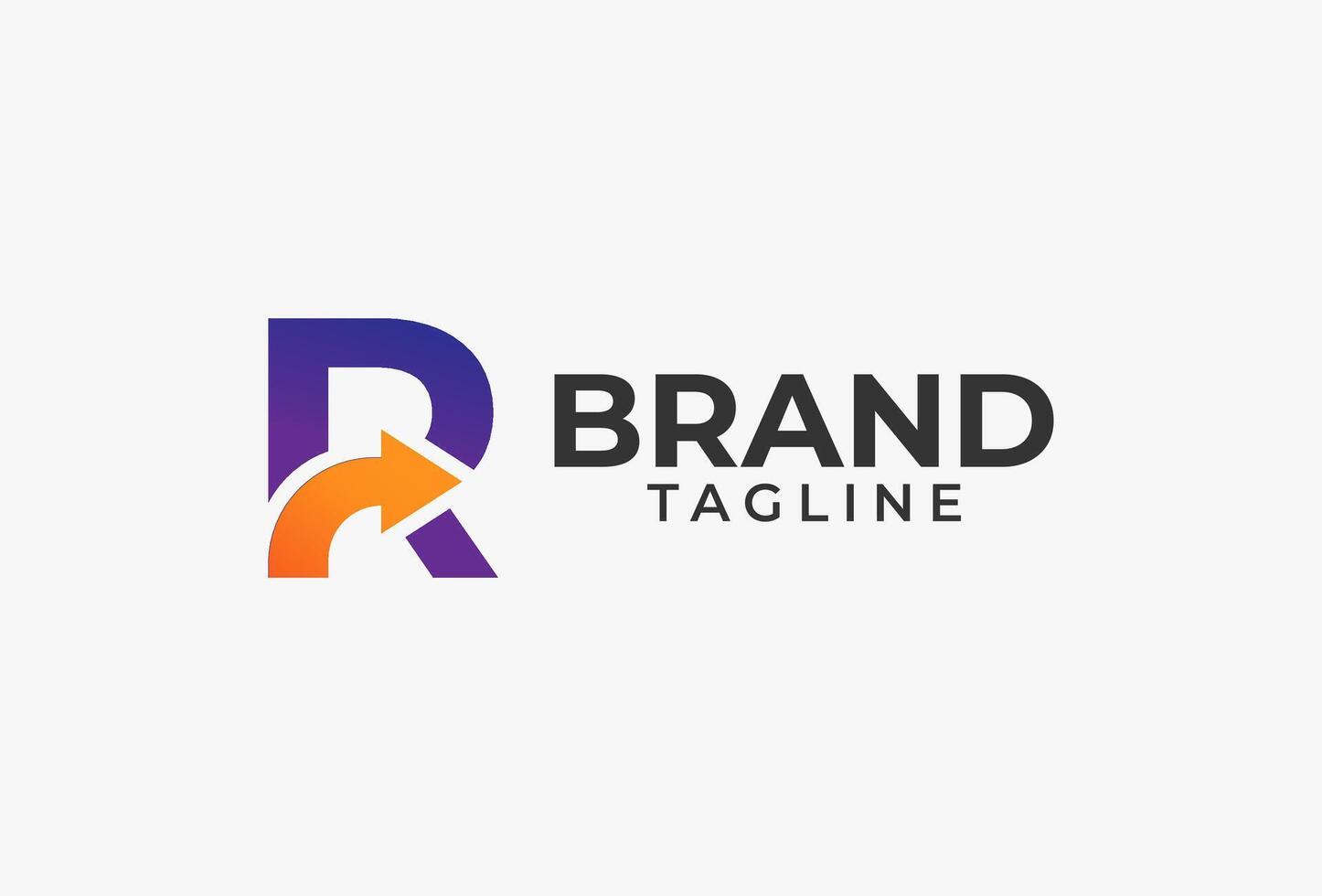 letter R arrow logo design illustration vector