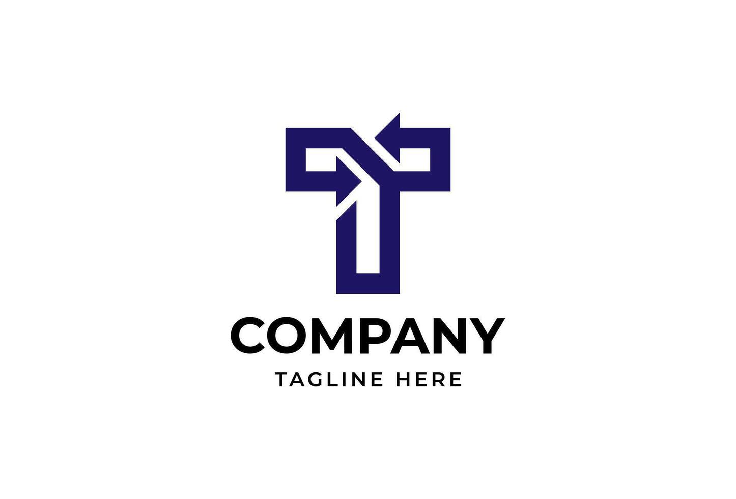 Letter T Arrow Logo design illustration vector
