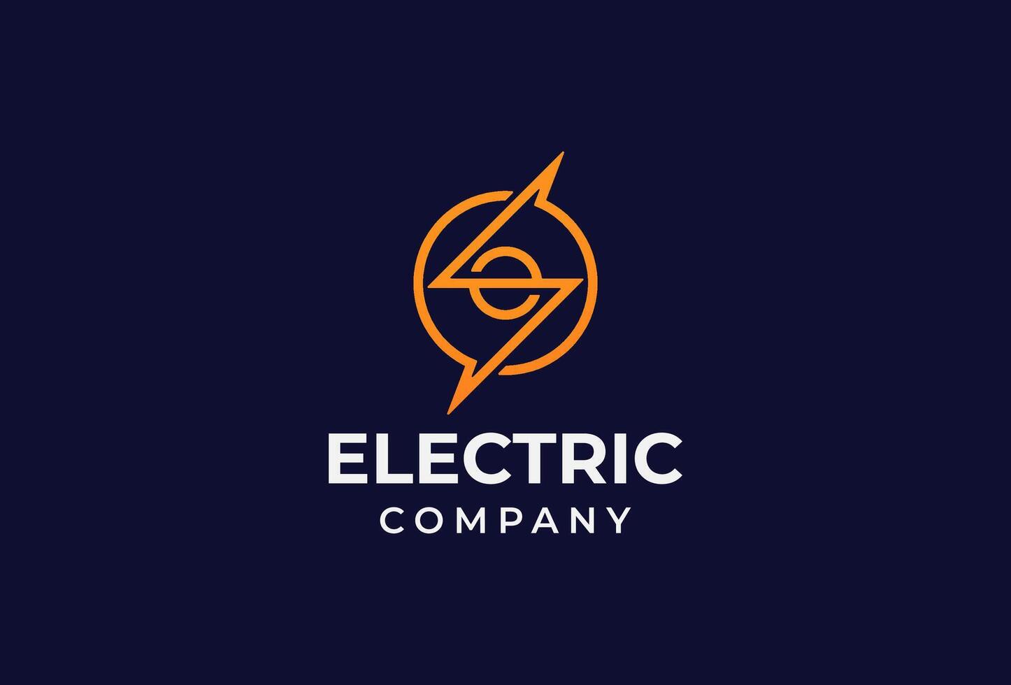 O electric thunder logo design illustration vector
