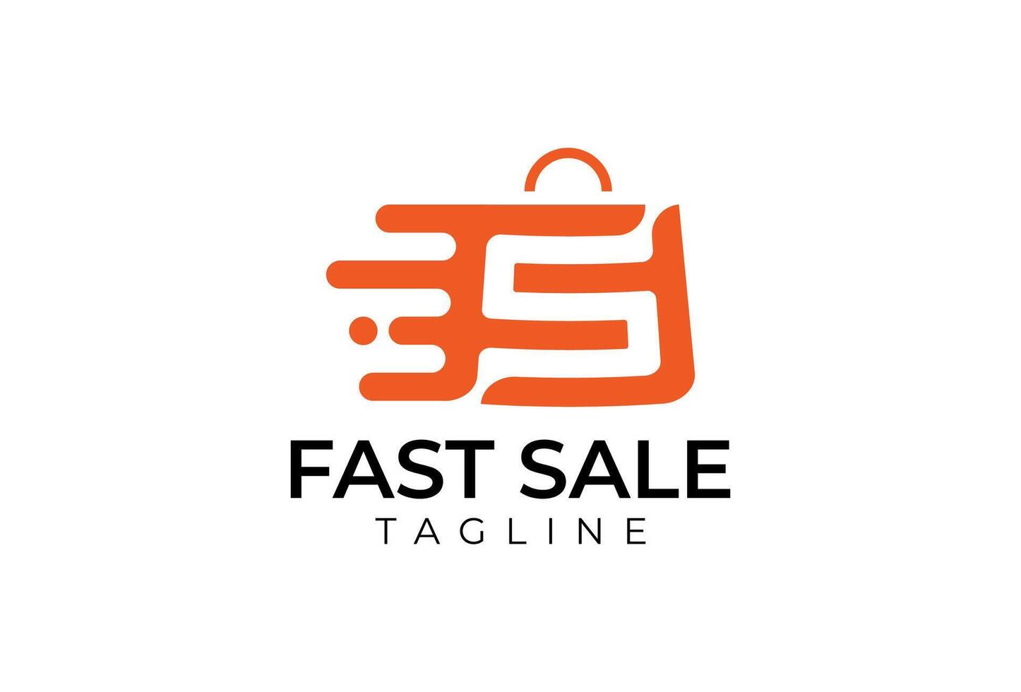 Initial FS Fast Sale shopping bag logo design illustration vector
