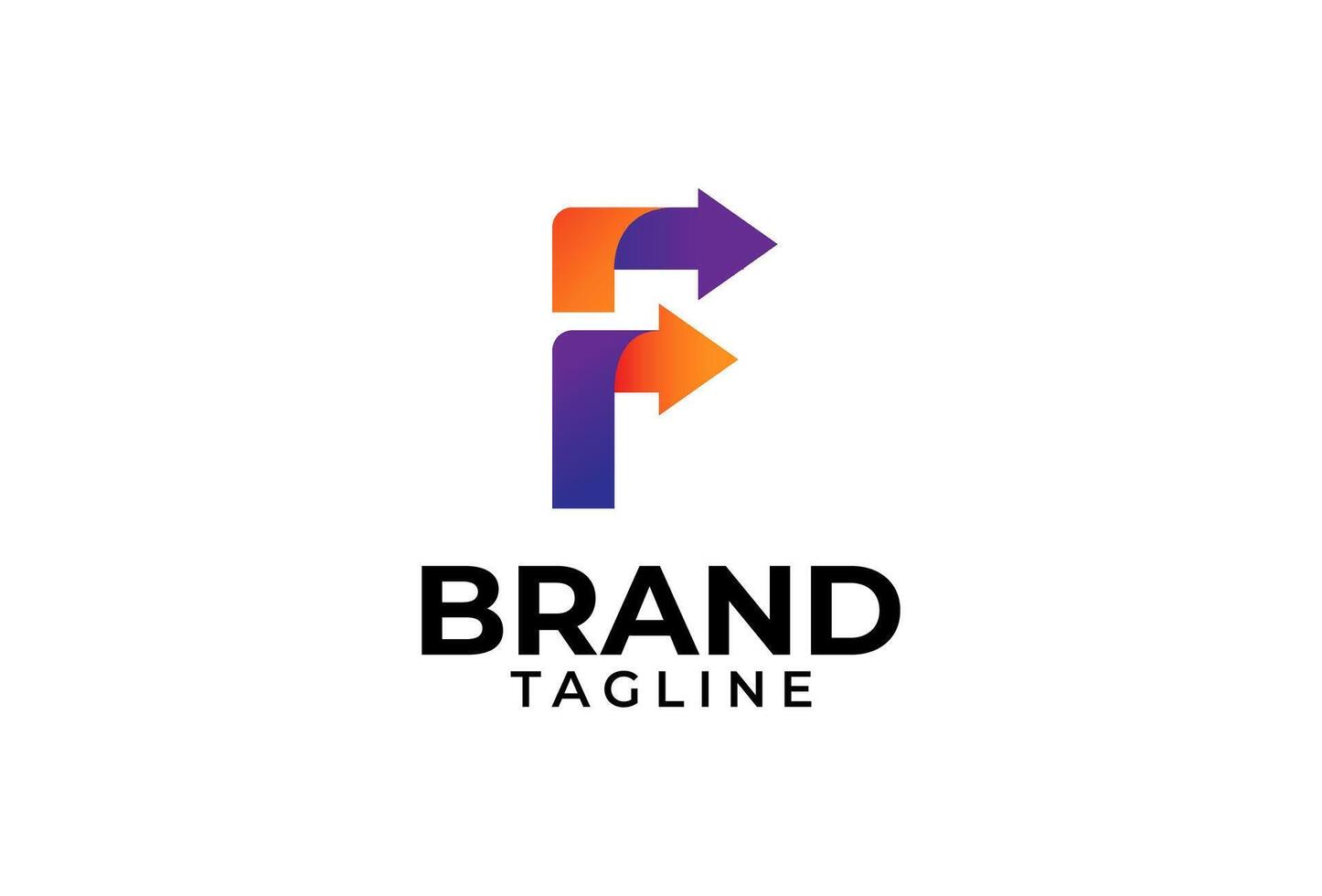Letter F Arrow Logo design inspiration vector