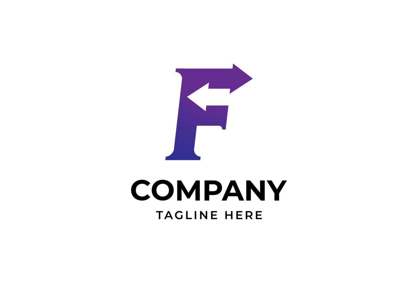 Letter F Arrow Logo design inspiration illustration vector