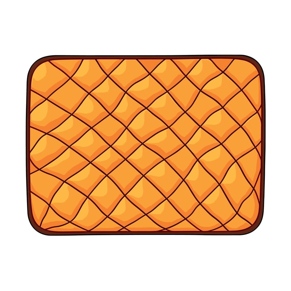 Orange Quilted Blanket Cartoon Illustration vector