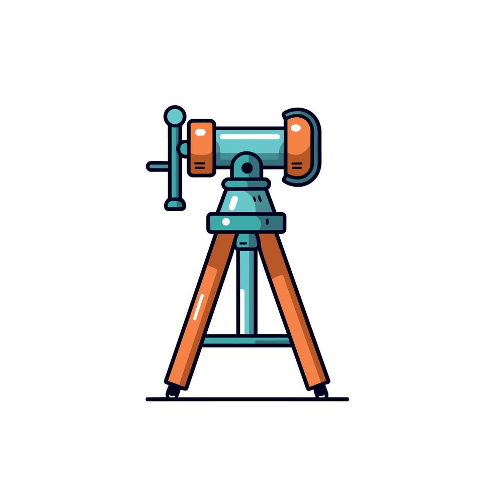 Modern Tripod Telescope With Orange And Blue Design vector