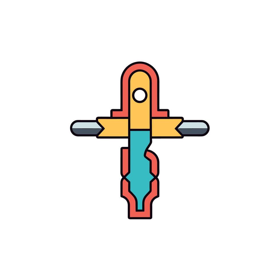 Colorful Cartoon Illustration of a Mechanical Tool vector