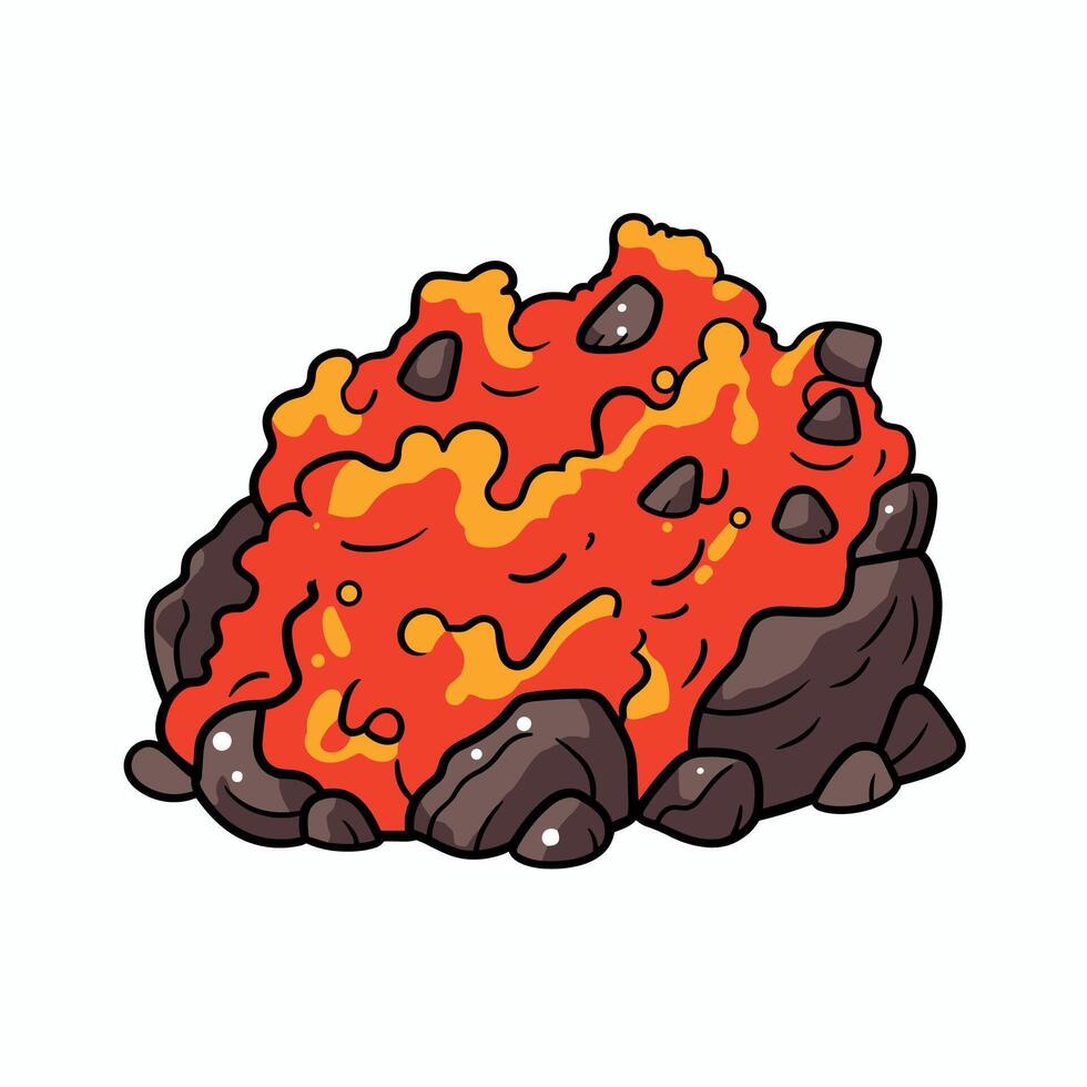 Cartoon Volcanic Lava Rocks Illustration vector