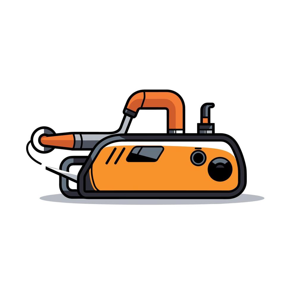 Cartoon Electric Power Tool Icon with Orange and Gray vector