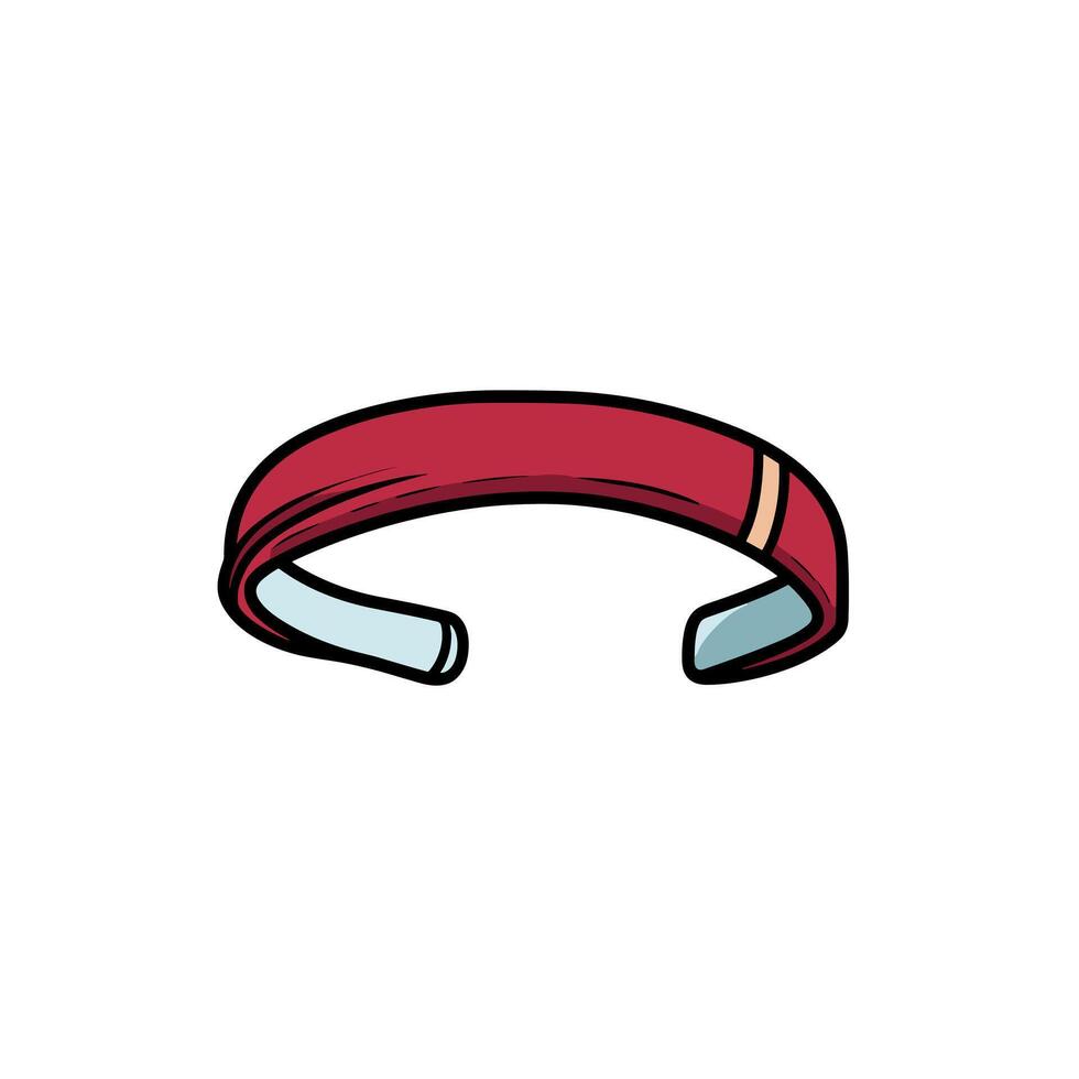 Cartoon Red Sweatband Headband With Simple Design vector