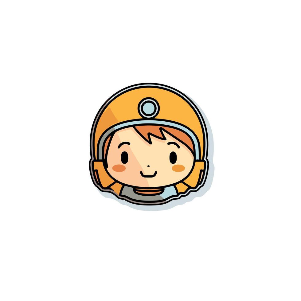 Cartoon astronaut boy character illustration, isolated on white background, cute and playful design vector