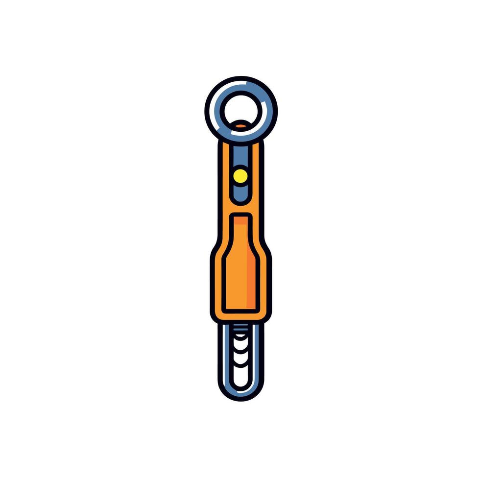 Cartoon Illustration Of Orange Retractable Measuring Tape vector