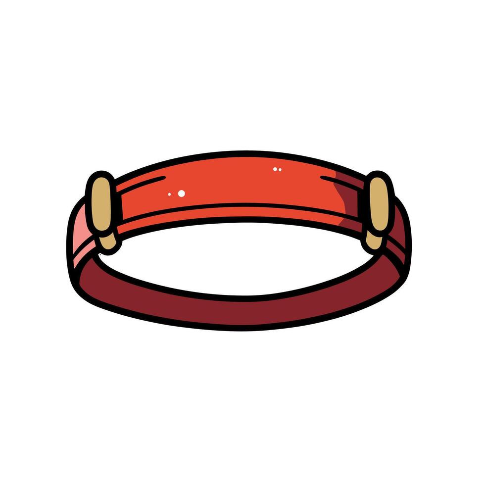 Cartoon Red Headband With Buckle Details Illustration vector