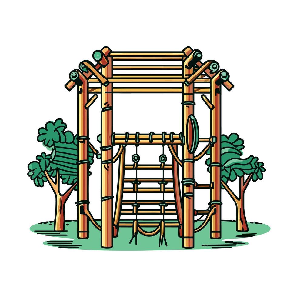 Cartoon Jungle Gym Playground Illustration vector