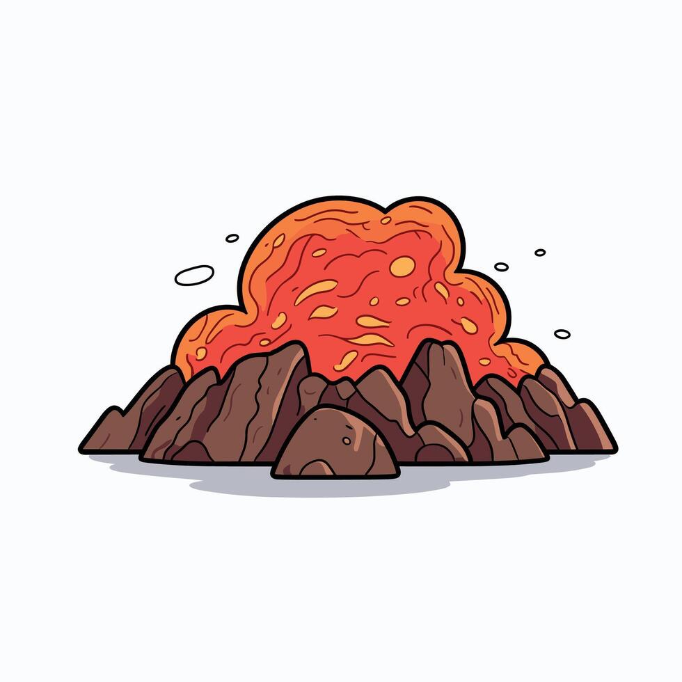 Cartoon Volcano Lava Illustration vector
