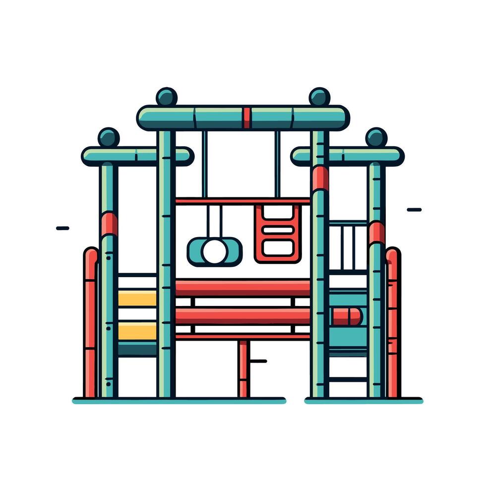Colorful Cartoon Playground Structure Illustration vector