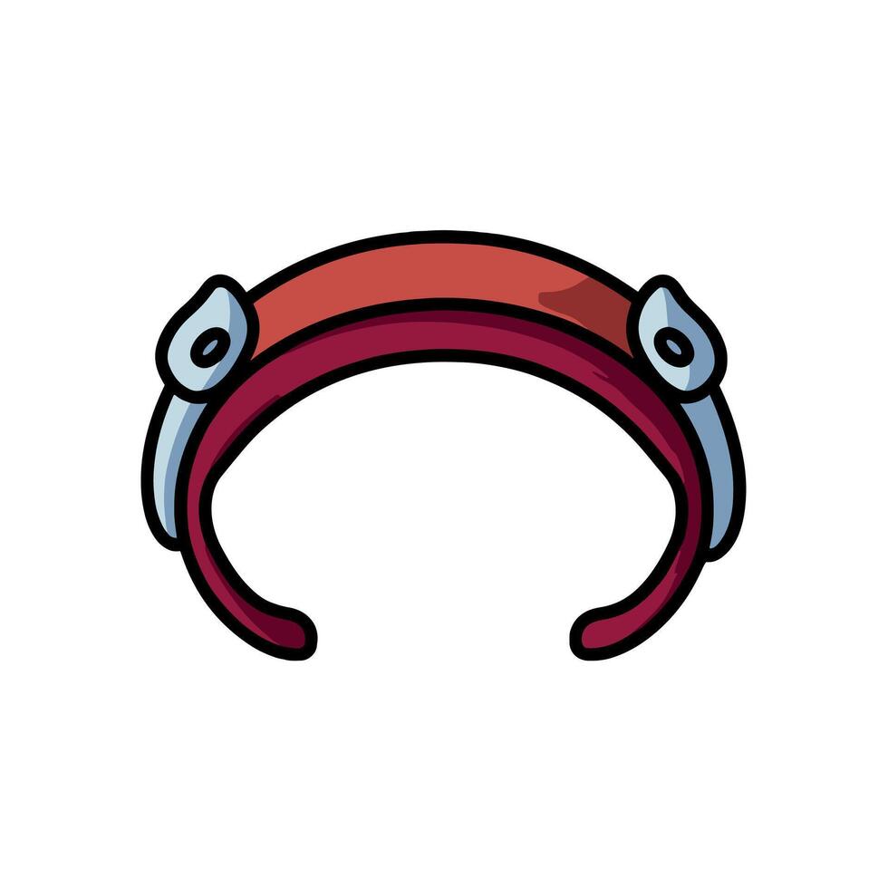 Cartoon Red Sweatband Headband With Simple Design vector