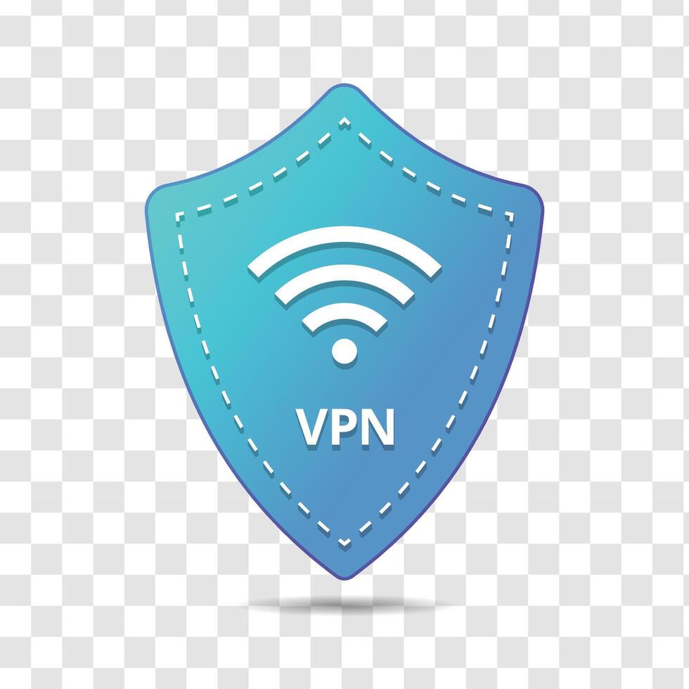 Secure Vpn Wireless shield VPN wifi icon sign flat design Wifi internet signal symbols in the security shield vector