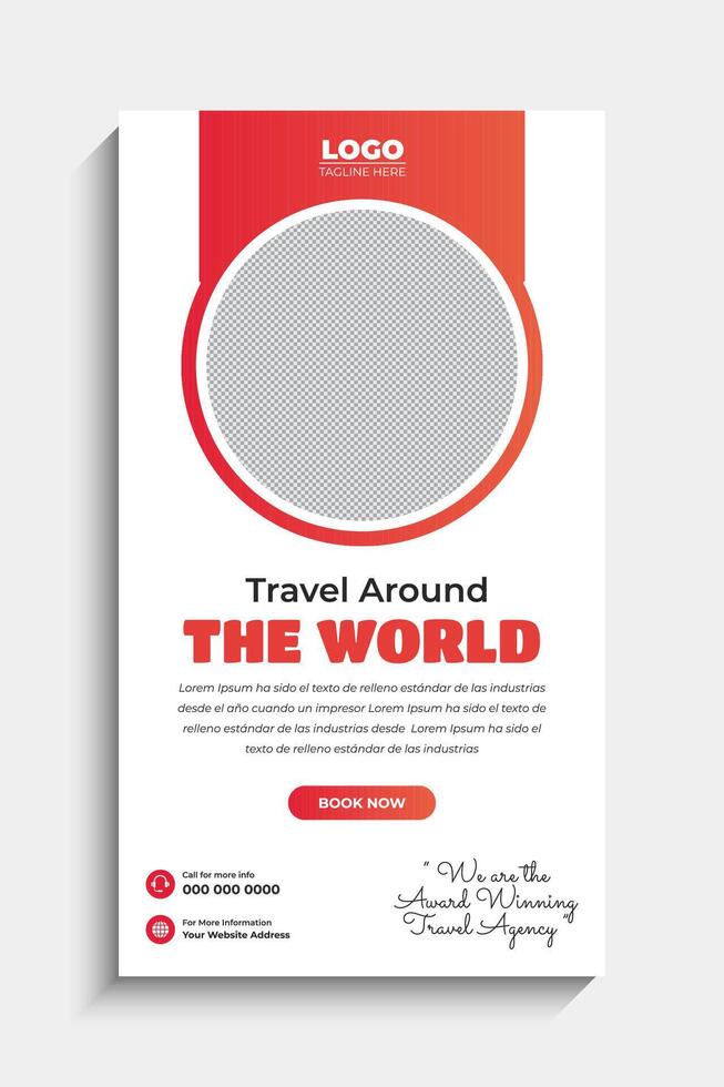 Tour and Travel Agency Social Media Story Template Design vector