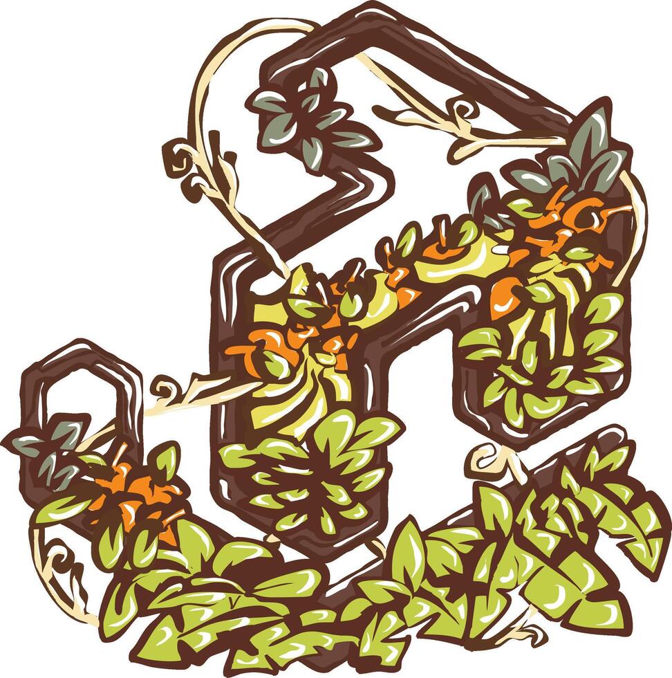 Share and Sharing Arrow Icon with floral elements vector