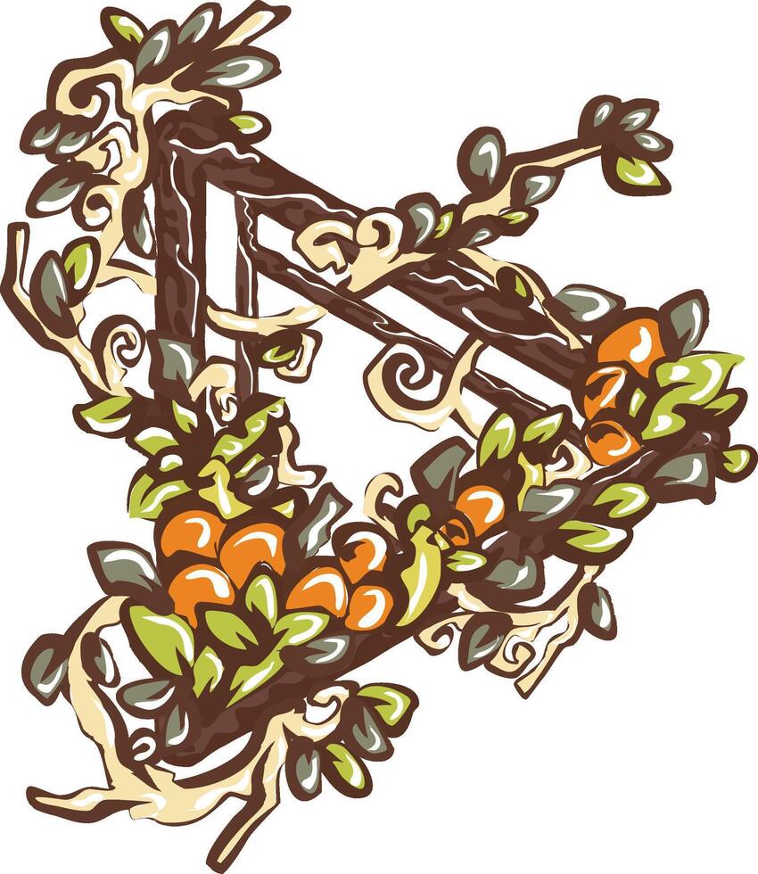 Play Icon with floral and tropical elements vector