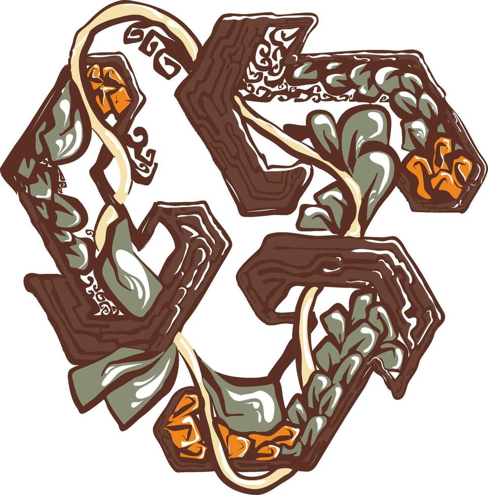 Refresh arrow icon with tropical and floral elements vector