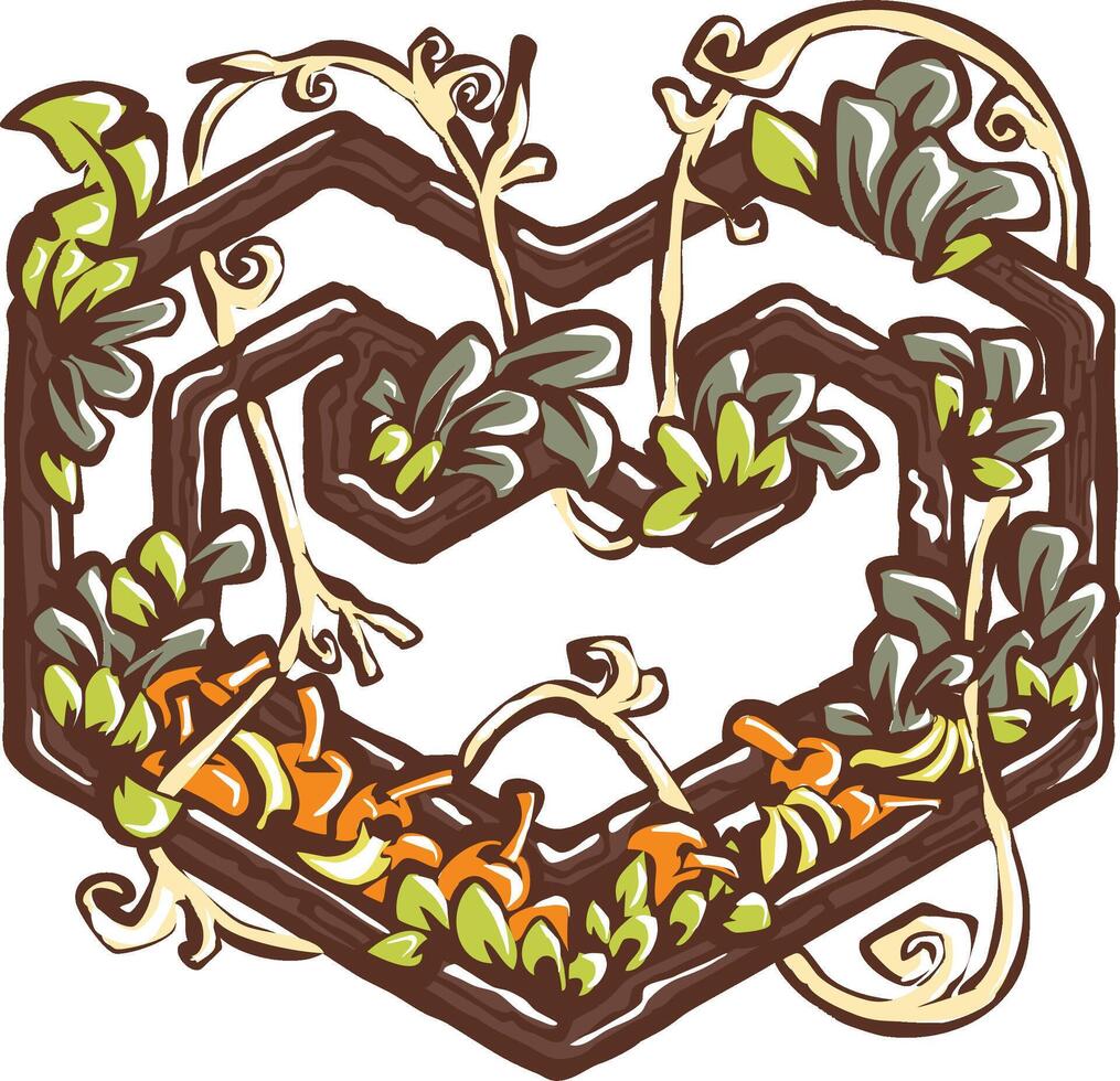 Heart, Love, Like Icon with floral elements vector