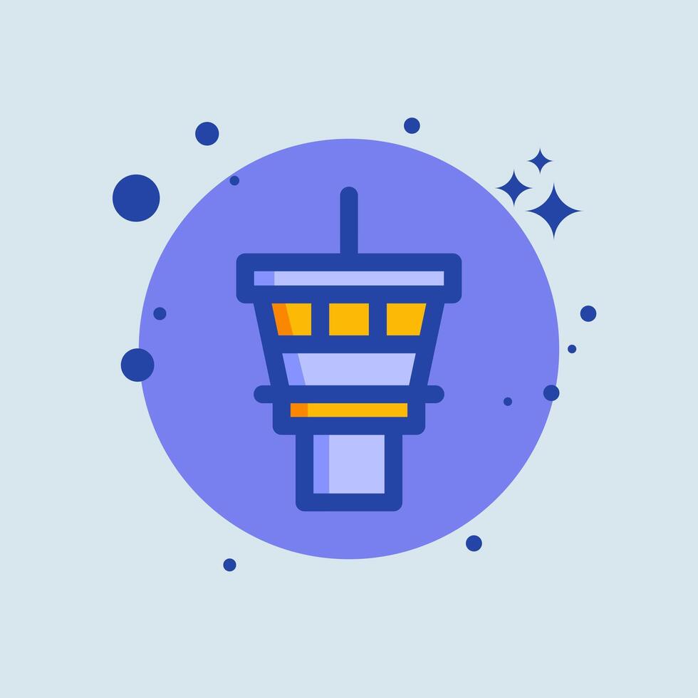 Control tower flat illustration. Terminal signs illustration. vector