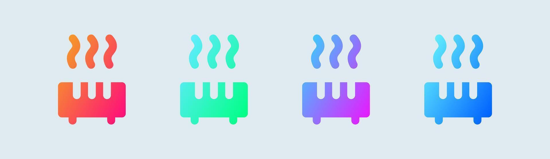 Heating solid icon in gradient colors. Warm signs illustration. vector